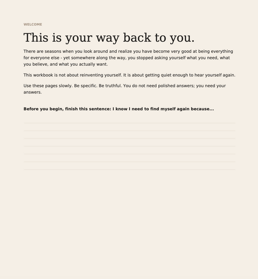 Find Yourself Again - Premium Workbook